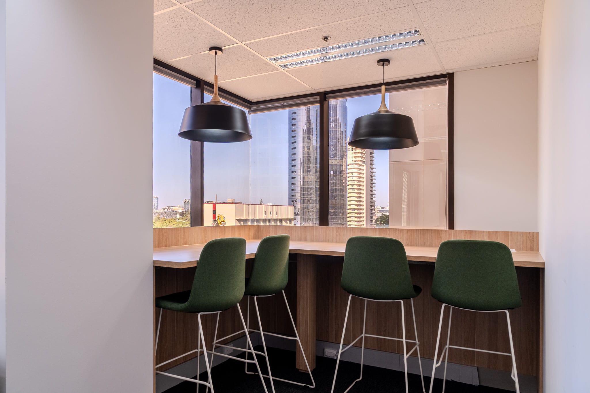 Level 10, Suite 2 breakout space with city views