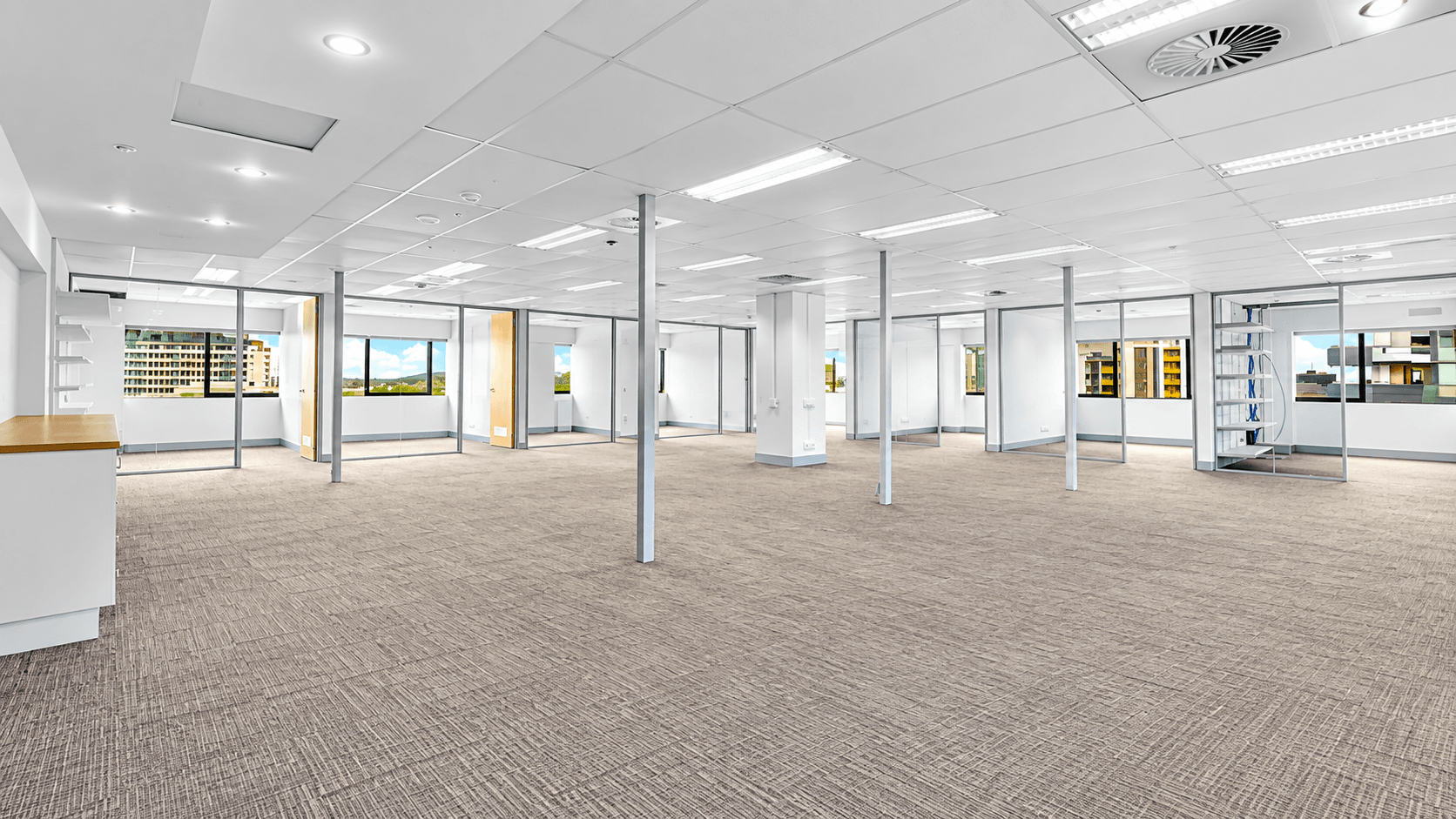 Level 8 open plan workspace with city outlook